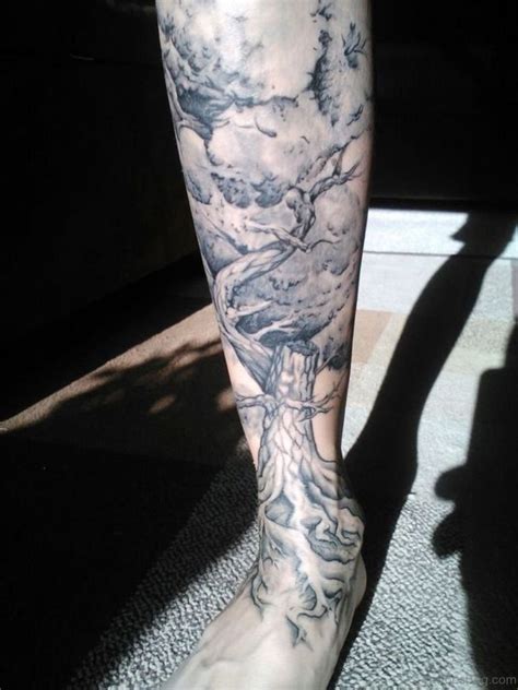 tattoo tree leg